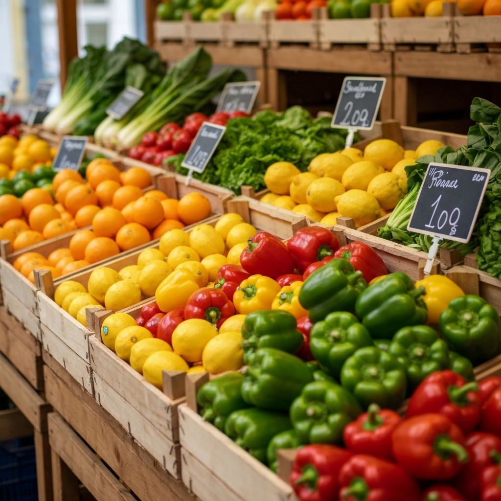 Colourful fresh produce display at Richlands Country Market stall
